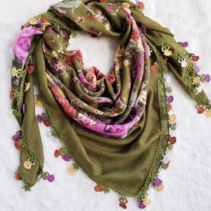 Exotic Handmade Needle Lace Scarf